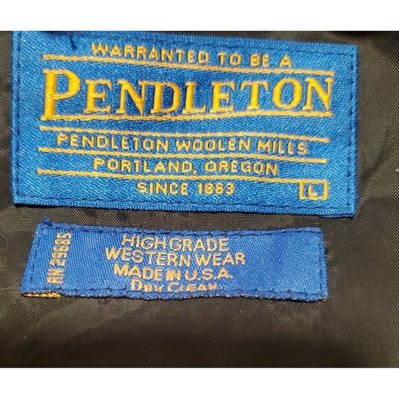 PENDLETON Unisex Red Wool Aztec Native Western Southwest Bomber Jacket Large - Picture 9 of 11